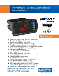 Thumbnail of document Manual - PD6310 ProVu Pulse Input Batch Controller